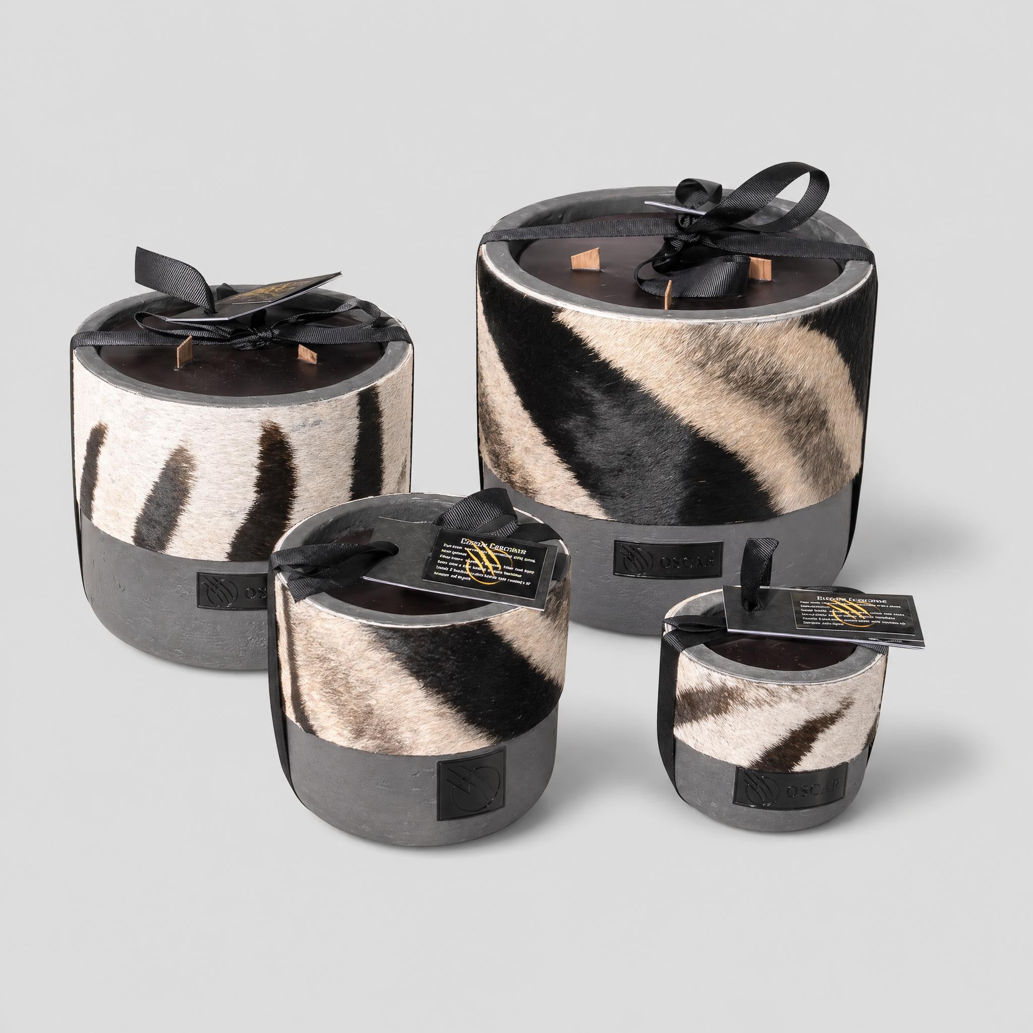 nightjar_image_INCLUDE_ALL_4_MODELS_3 Concrete Candle with Burchell's Zebra Hide - Image 1