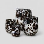 Barrel Candle speckled - Amber & White