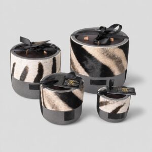 Betonnen Kaars met Burchell Zebra Huid