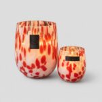 Barrel kaars gevlekt - Rood & Wit
